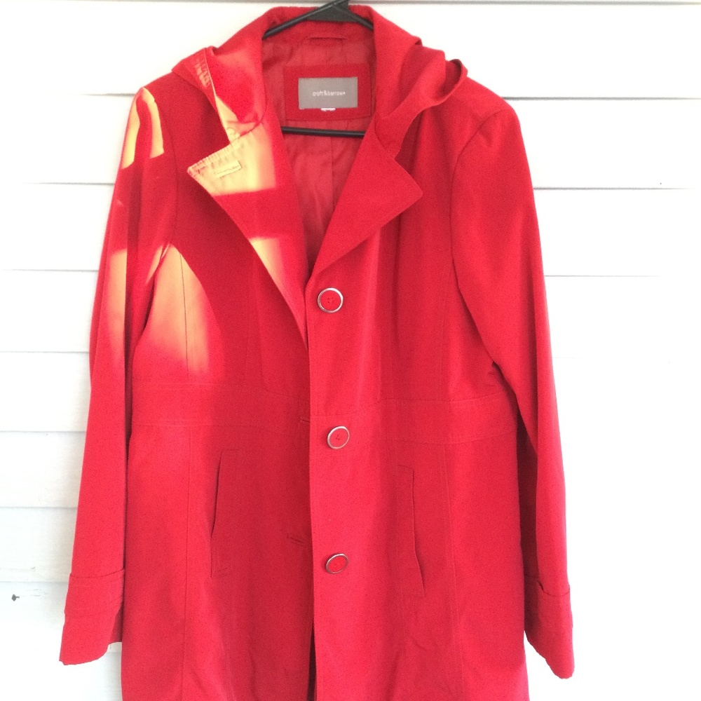 Croft and Barrow Red Hooded Raincoat
